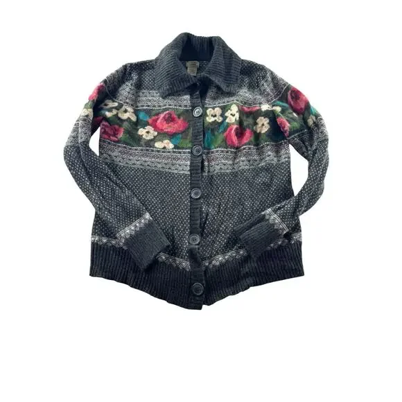 L.L. Bean Lambswool Womens Cardigan Size XL Vintage Cottagecore Grandmacore - Picture 1 of 7